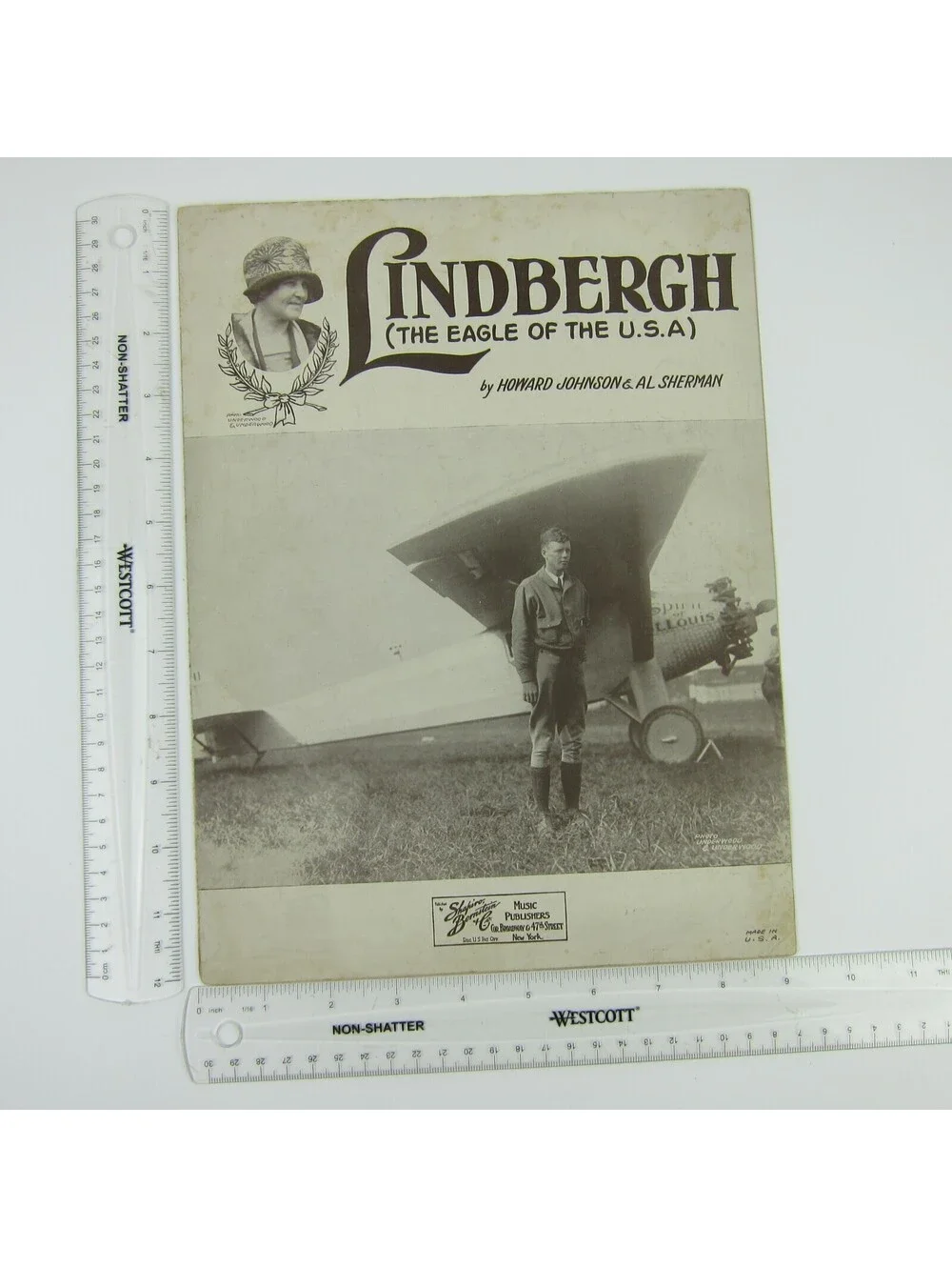 Lindbergh The Eagle of the USA Sheet Music Charles Lindbergh Photo Vintage 1927